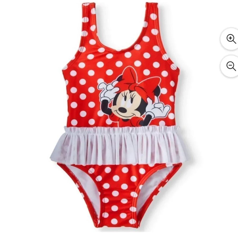BRAND NEW DISNEY BABY GIRL POLKA DOT TUTU ONE-PIECE SWIMSWUIT